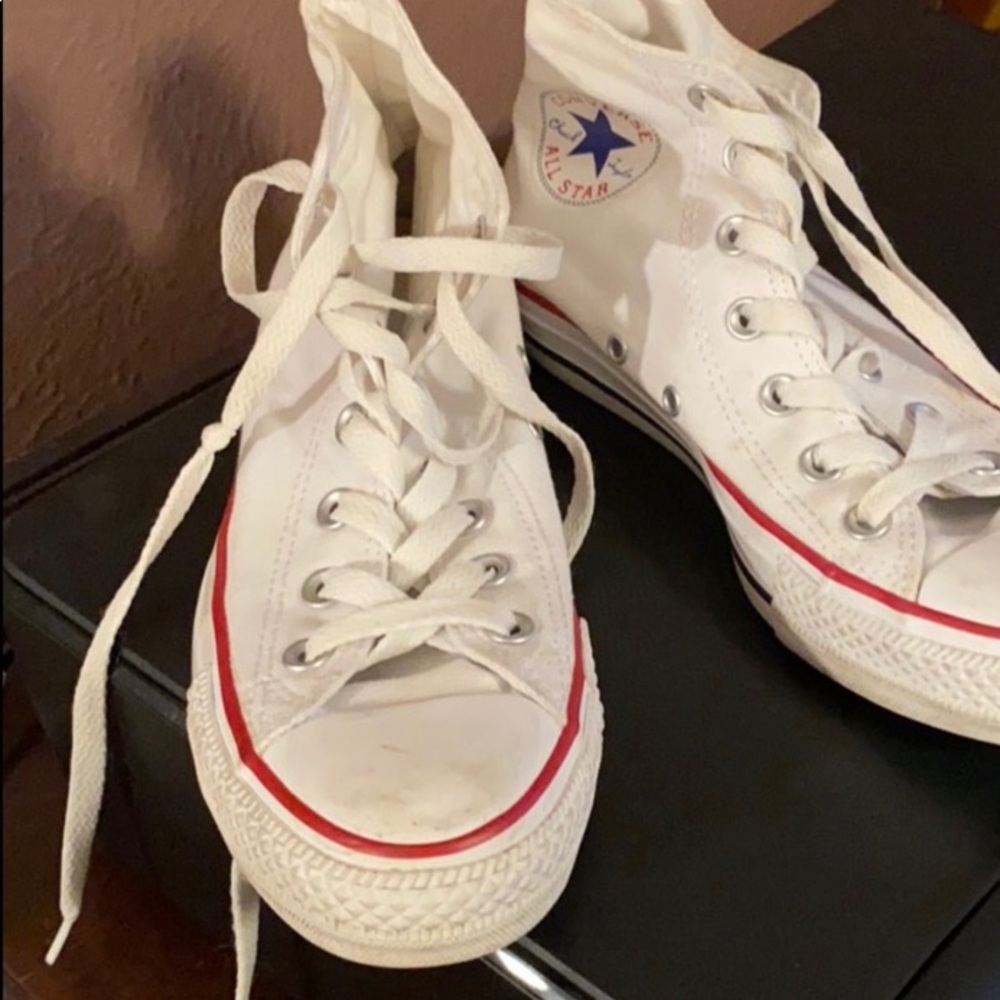 White converse high tops size 4 men size 6 women